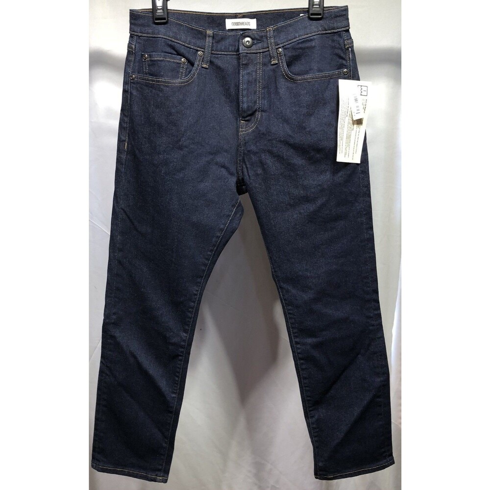NWT Goodthreads Men's Athletic Fit Blue Jeans 30x28 Dark Wash Denim Mid Rise